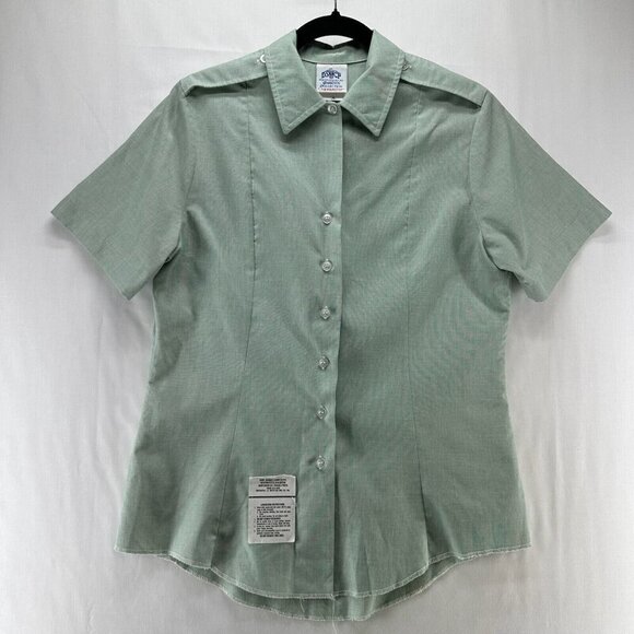 DSCP Tops - DSCP Vintage Shirt Women 10R Garrison Collection Button Down Military Green